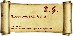 Miserovszki Gara névjegykártya